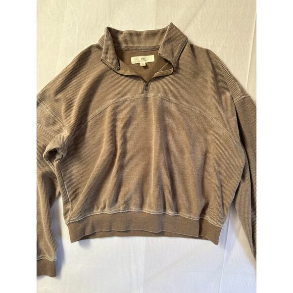 Women’s Thread + Supply Brown Ribbed Sweater Sz L - Picture 1 of 4